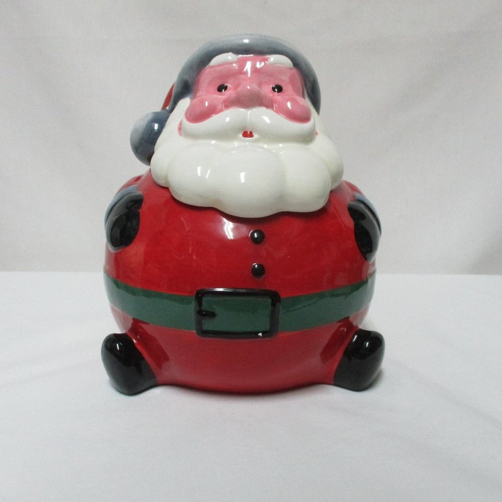 Gibson Vintage Santa Cookie Jar Ceramic Christmas Holidays Canister
